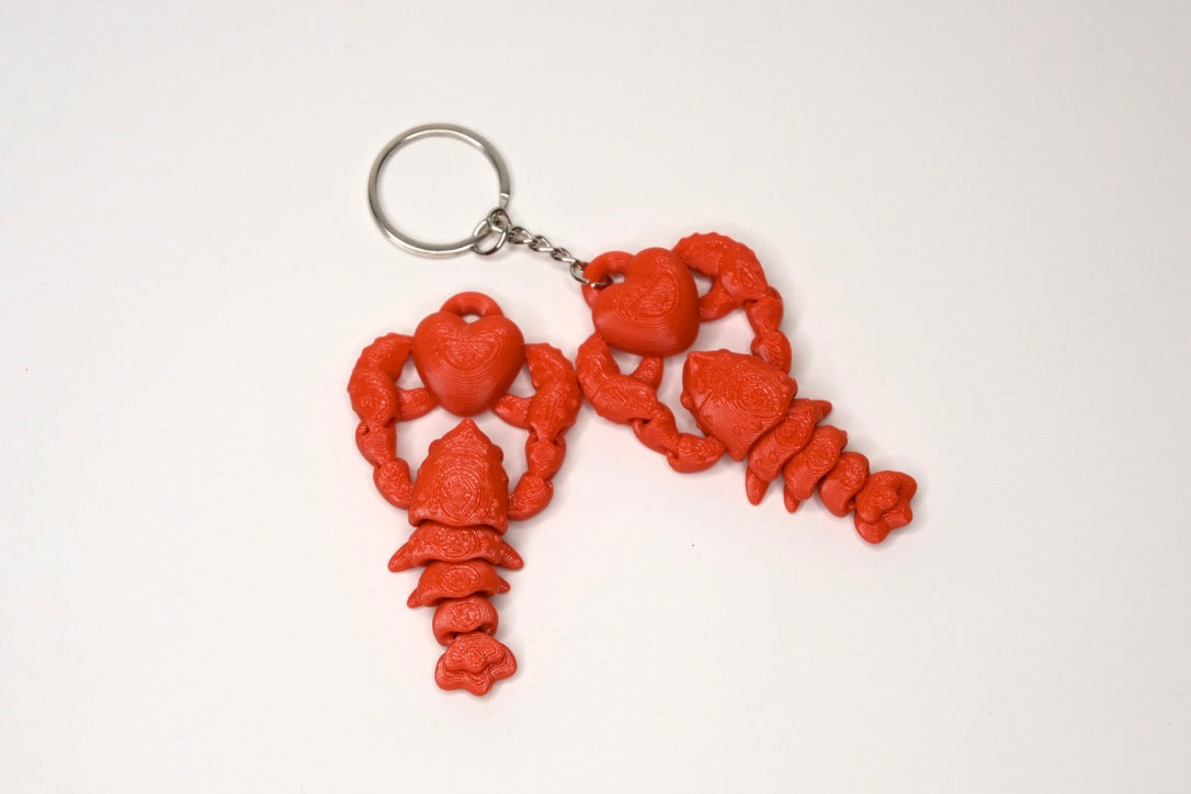 Love heart Lobster keyring